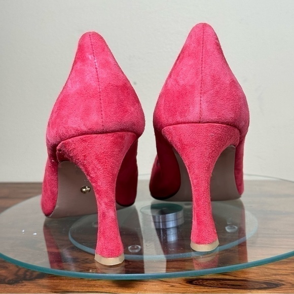 Pelle Moda Iria Pointed Toe Pump in Flame Red Suede - Picture 11 of 16